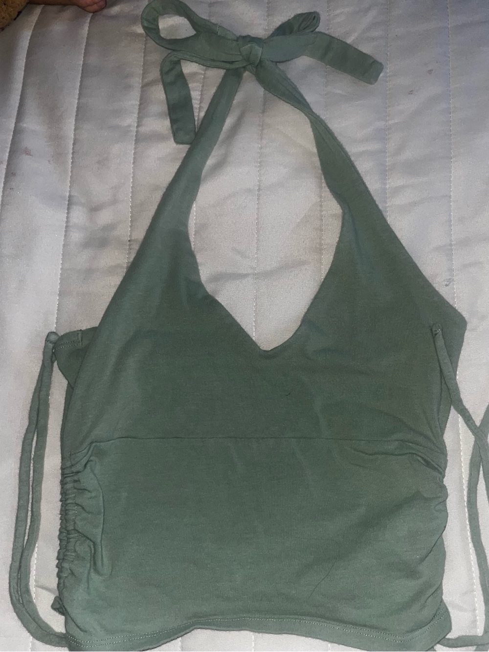 Hollister sage green Halter Crop Top